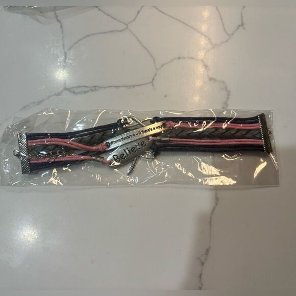 Bundle of Woven Braided Bracelets with Charms - Picture 7 of 7